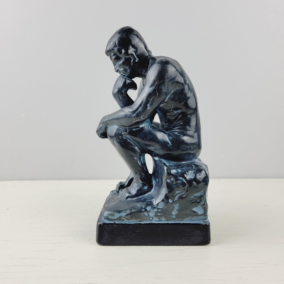 Rare Vintage Inarco Japan Resin “The Thinker” Man Rodin Statue Inspired Art Deco - Picture 8 of 14